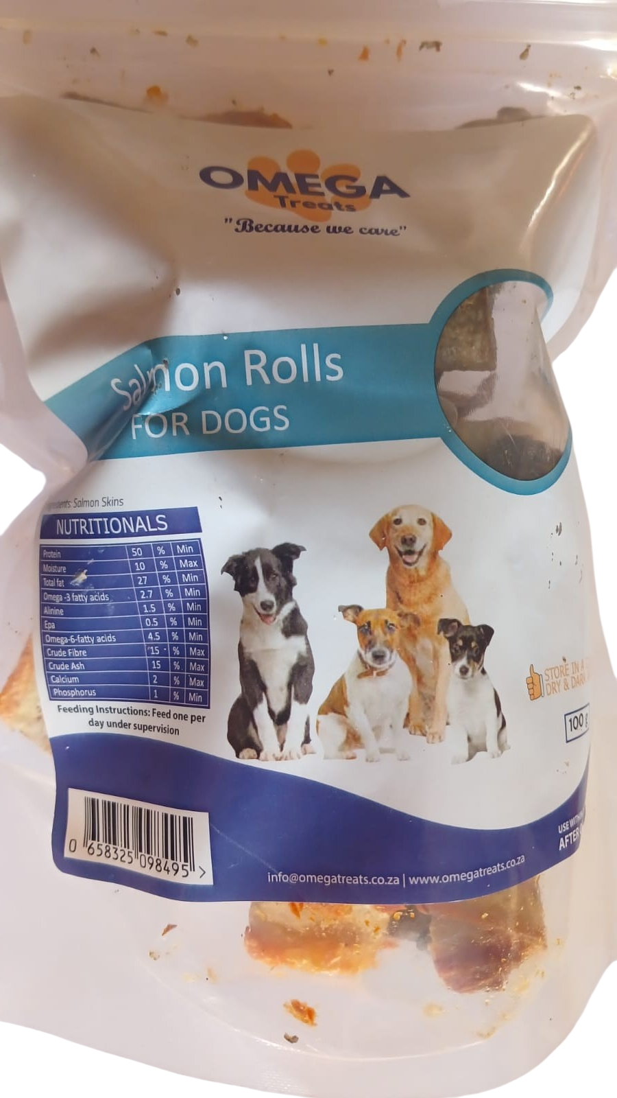 Salmon rolls for dogs 100g